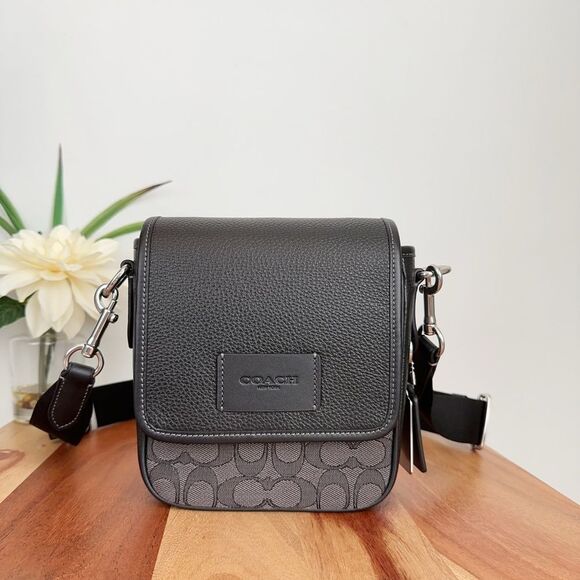 NWT Coach Lucas Crossbody Bag In Signature Jacquard‎ - Picture 1 of 6